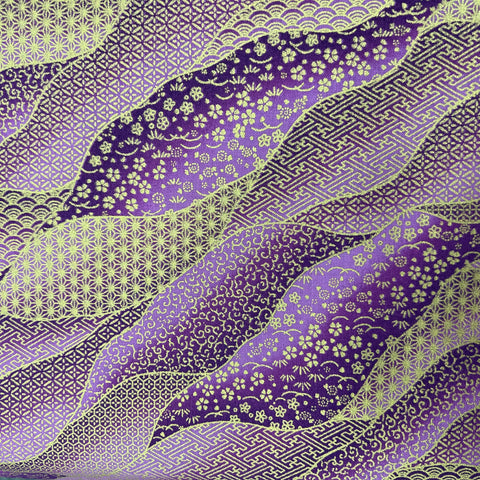 Metallic Plum Asian Print